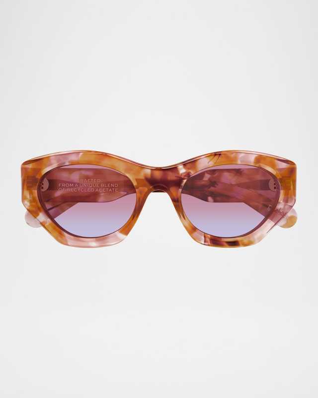 Havana Acetate Cat-Eye Sunglasses